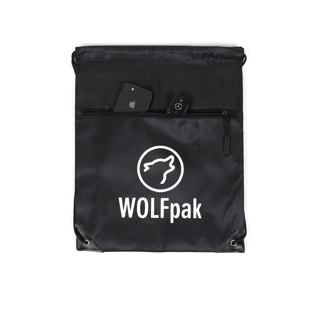 Black Draw String Sackpack Bag - Image 2