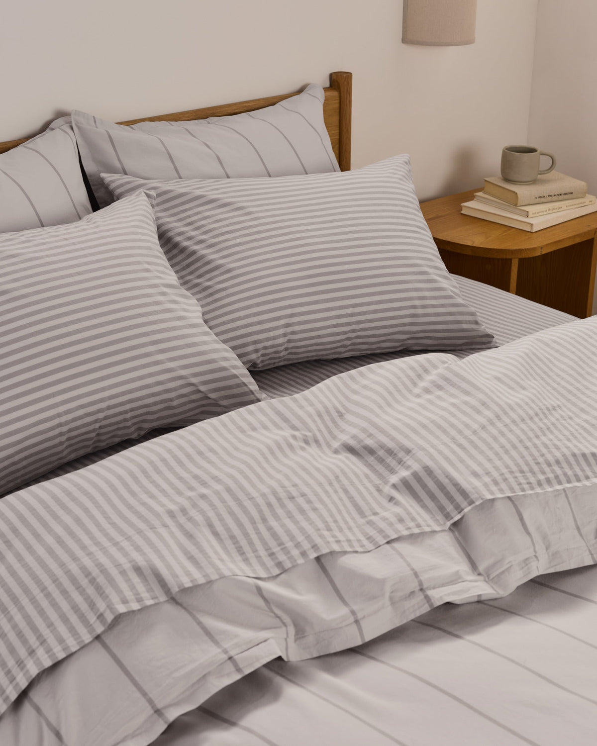 Percale Sheet Set - Pebble Stripe K/CK - Image 4