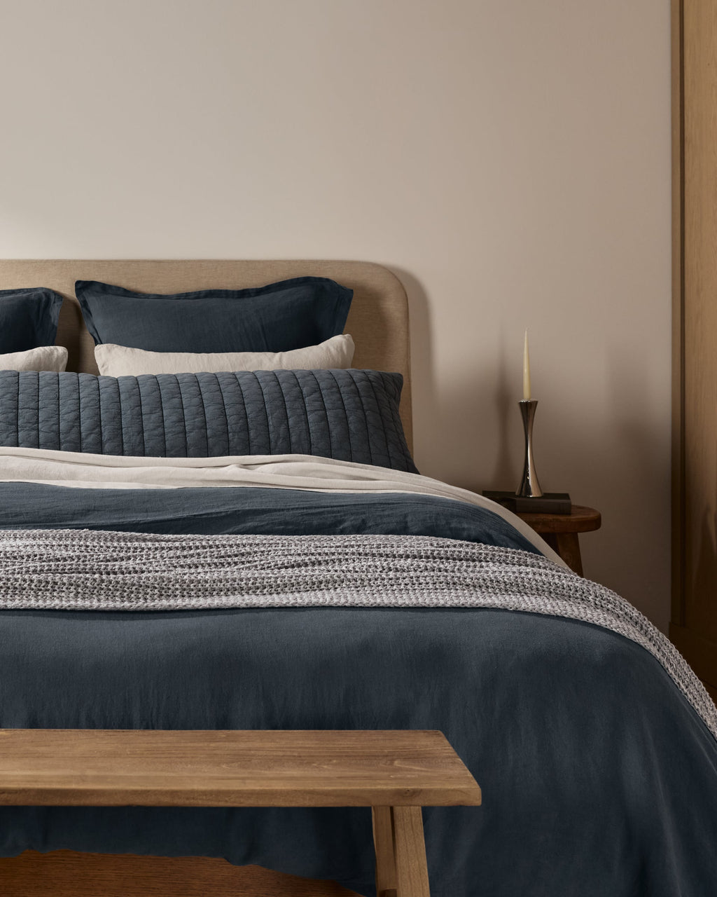 Marled Cotton Throw (Pebble) - Image 2