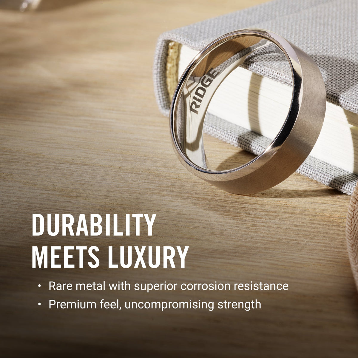 Ridge 6mm Rounded Ring Set - 24K Gold | Tantalum - Image 11