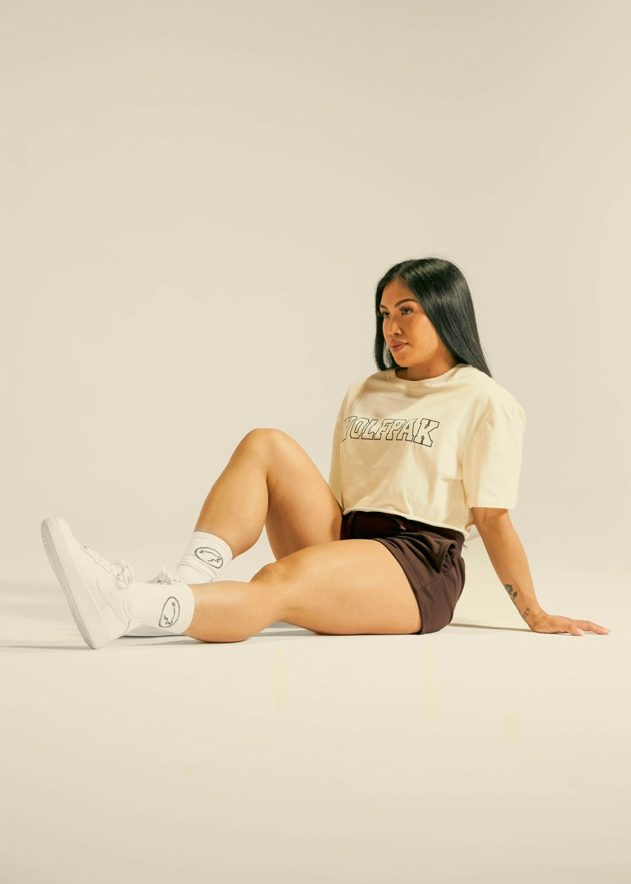 Women's Varsity Cropped Tee Cream - Image 5