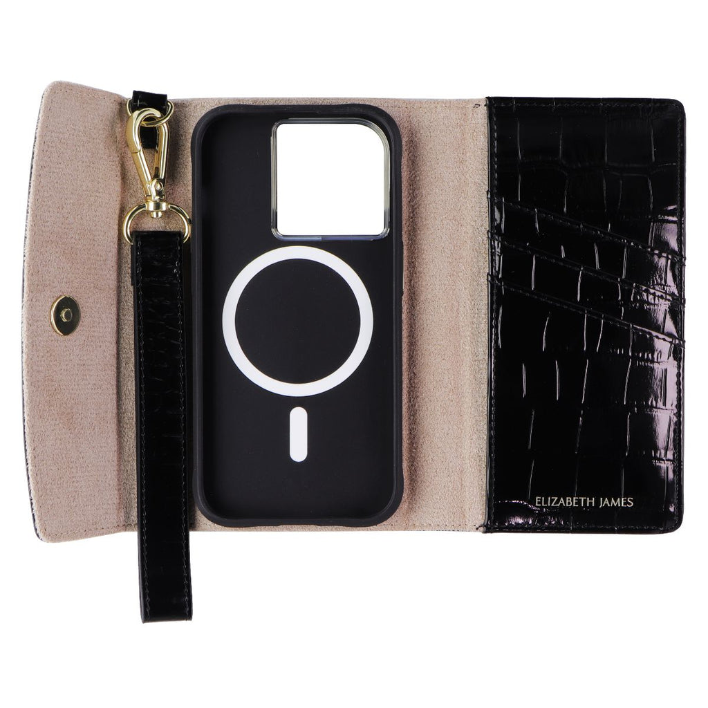 Elizabeth James Wristlet Folio for MagSafe for Apple iPhone 15 Pro - Black Croc - New - Image 3