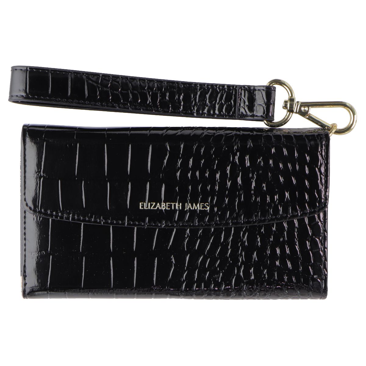 Elizabeth James Wristlet Folio for MagSafe for iPhone 15/14/13 - Black Croc - New - Image 2