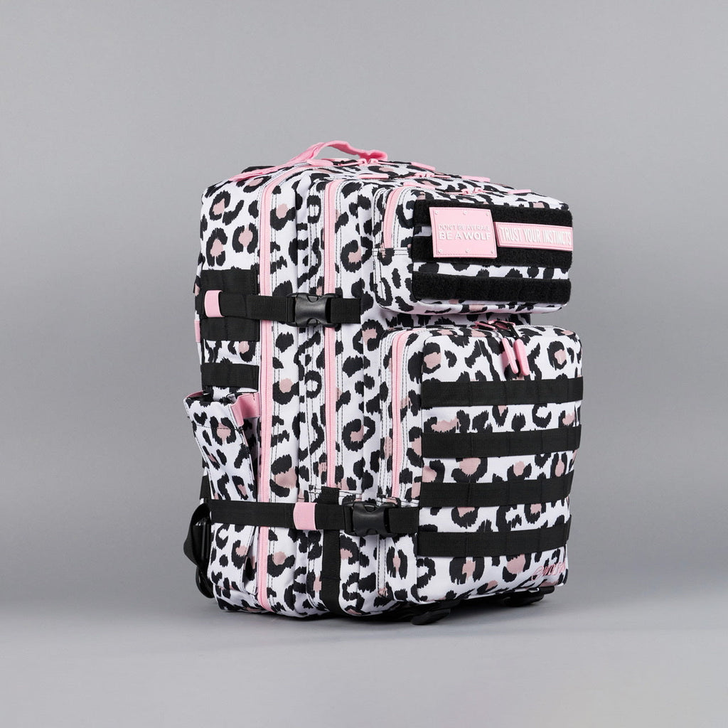 45L Backpack Leopard Pink Zip - Image 10