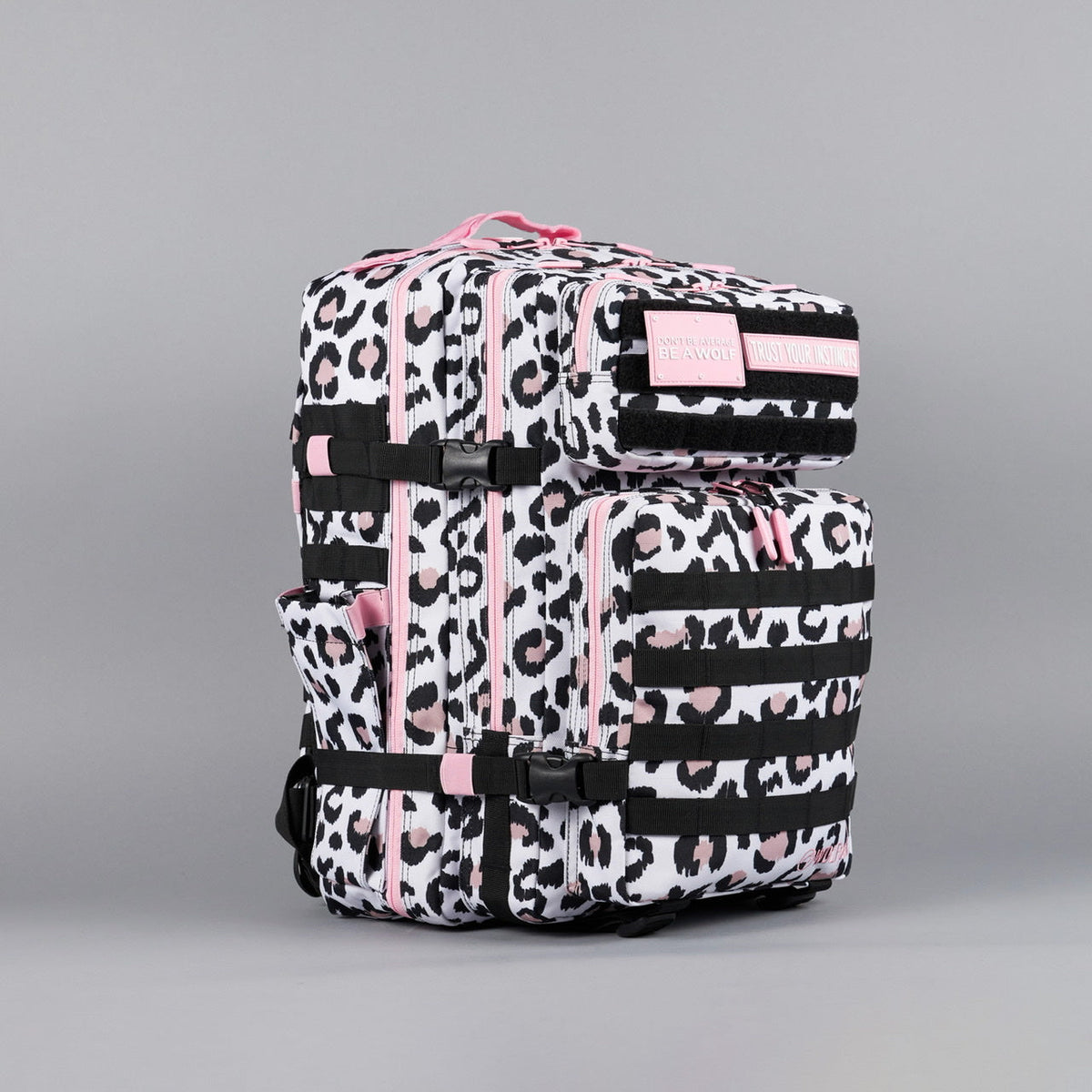 45L Backpack Leopard Pink Zip - Image 10