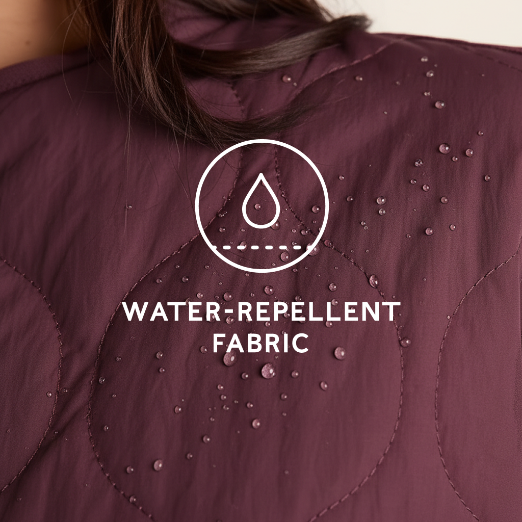 Cleadon Womens Relaxed Fit Shower Resistant Lightweight Insulated Jacket - Black Raspberry - Image 9
