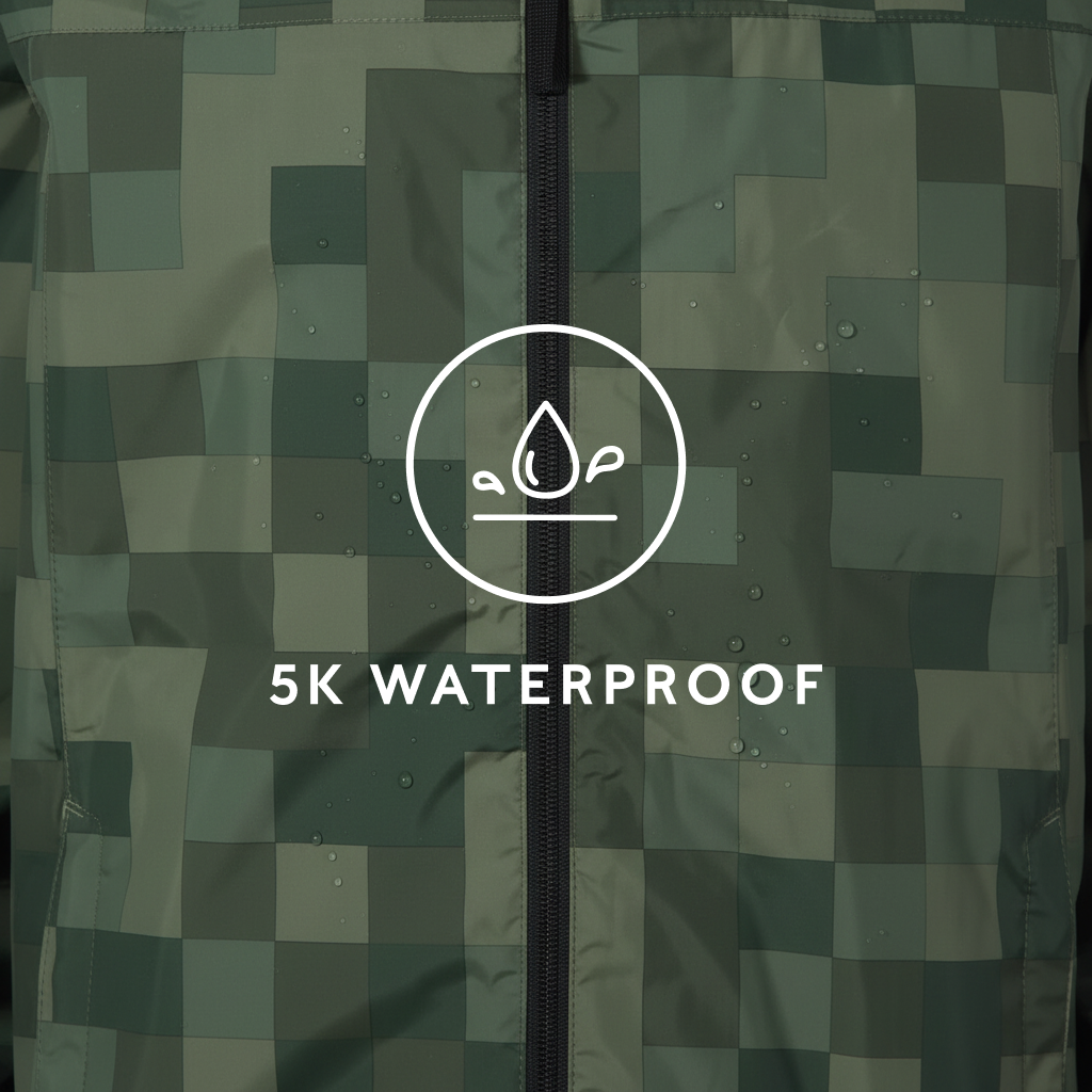 Craven Mens Waterproof Packaway Jacket - Green Pixel - Image 8