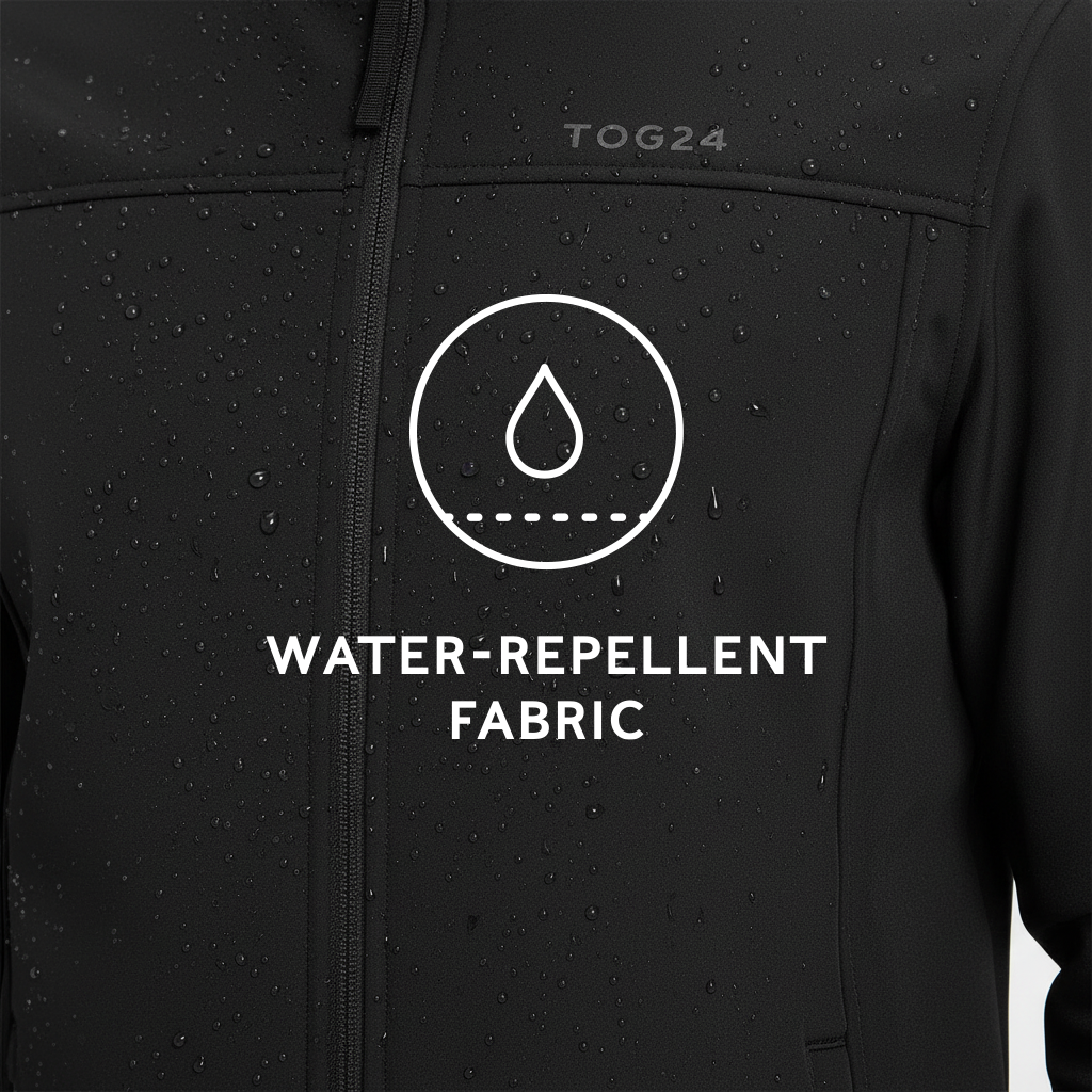 Feizor Mens Shower Resistant Softshell Jacket - Black - Image 11