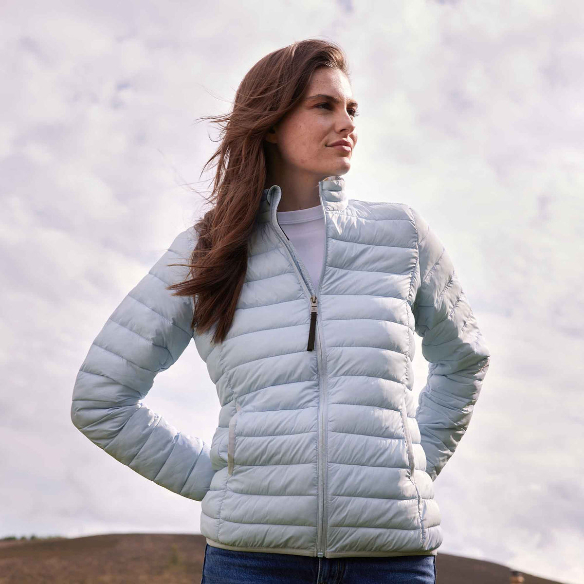 Gibson Womens Insulated Padded Jacket - Ice Blue - Image 8