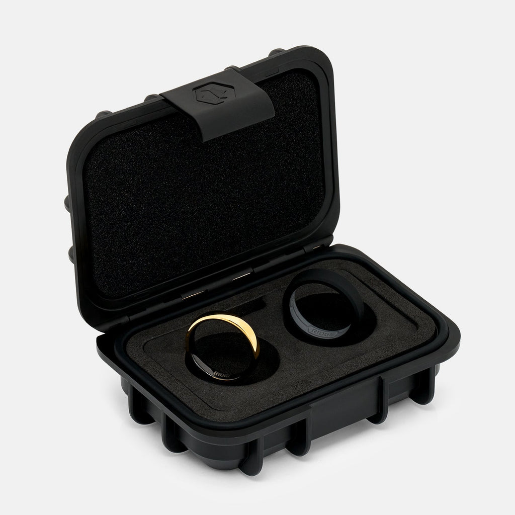 Ridge 4mm Rounded Ring Set - 24K Gold - Image 2