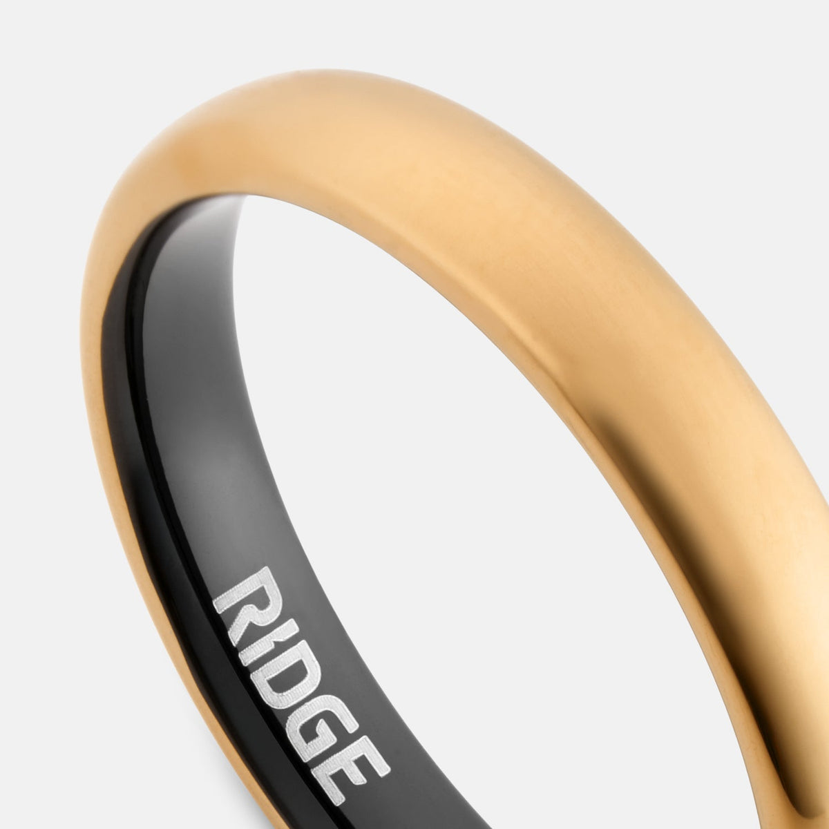 Ridge 4mm Rounded Ring Set - 24K Gold - Image 5