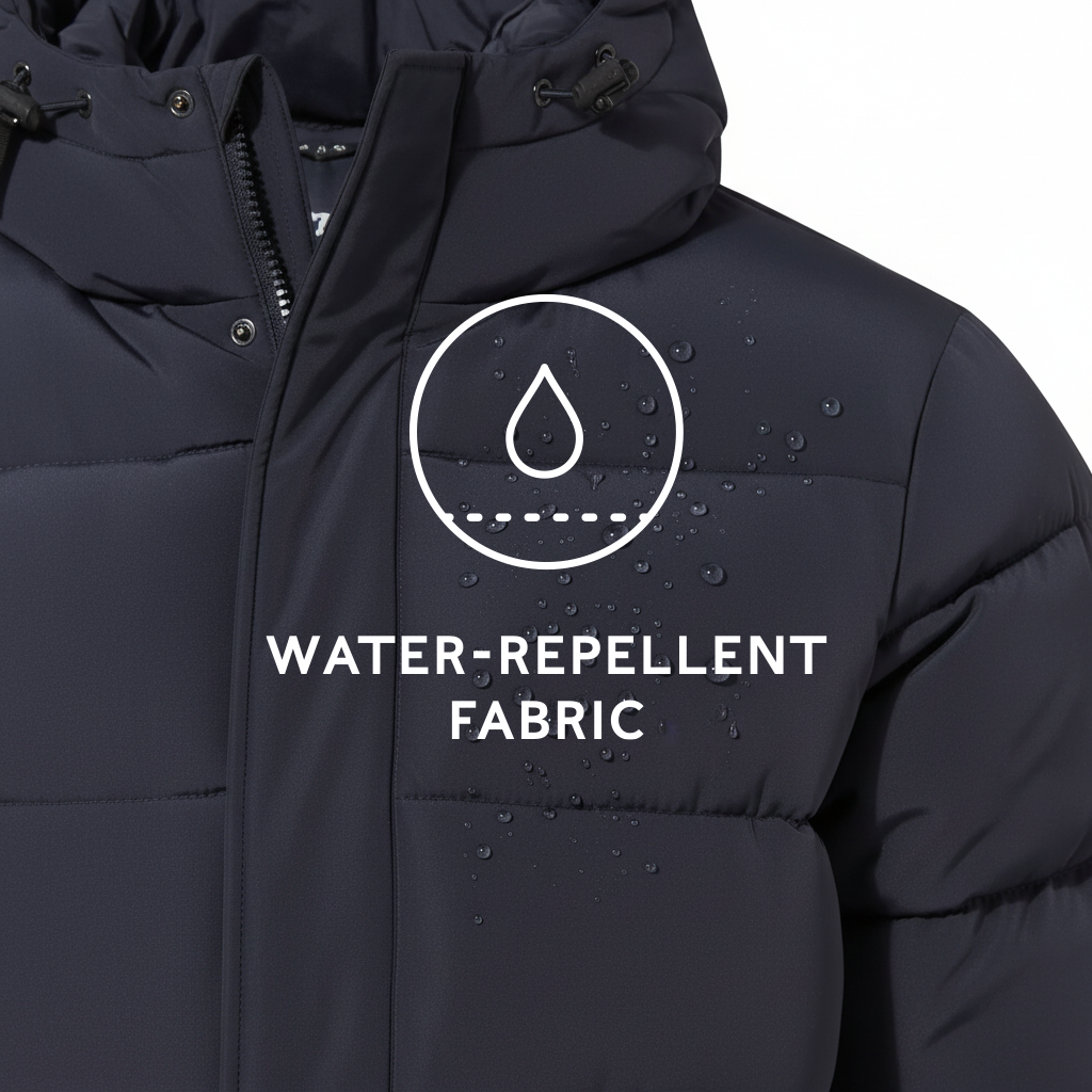 Langrick Mens Long Insulated Jacket - Dark Indigo - Image 7