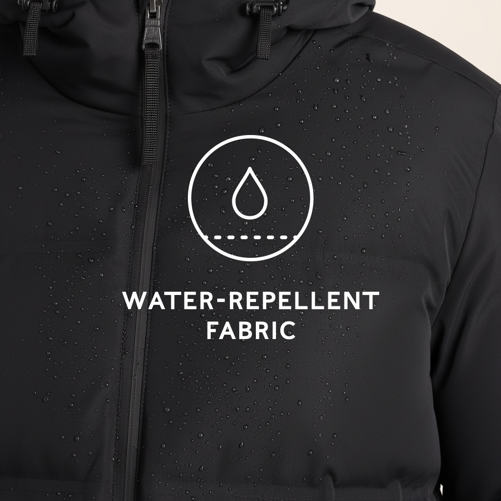 Menka Mens Shower Resistant Insulated Jacket - Black - Image 7