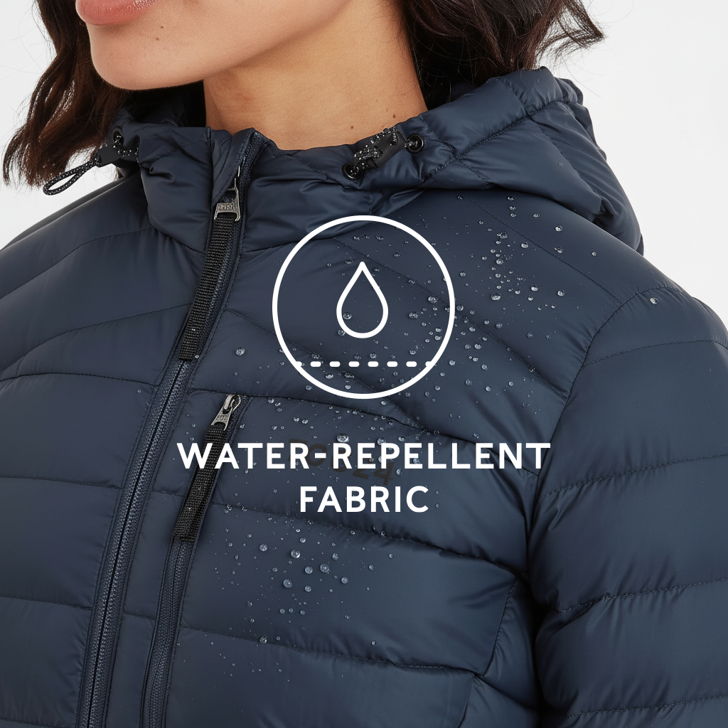 North Womens RDS Certified Down Hooded Jacket - Dark Indigo - Image 7