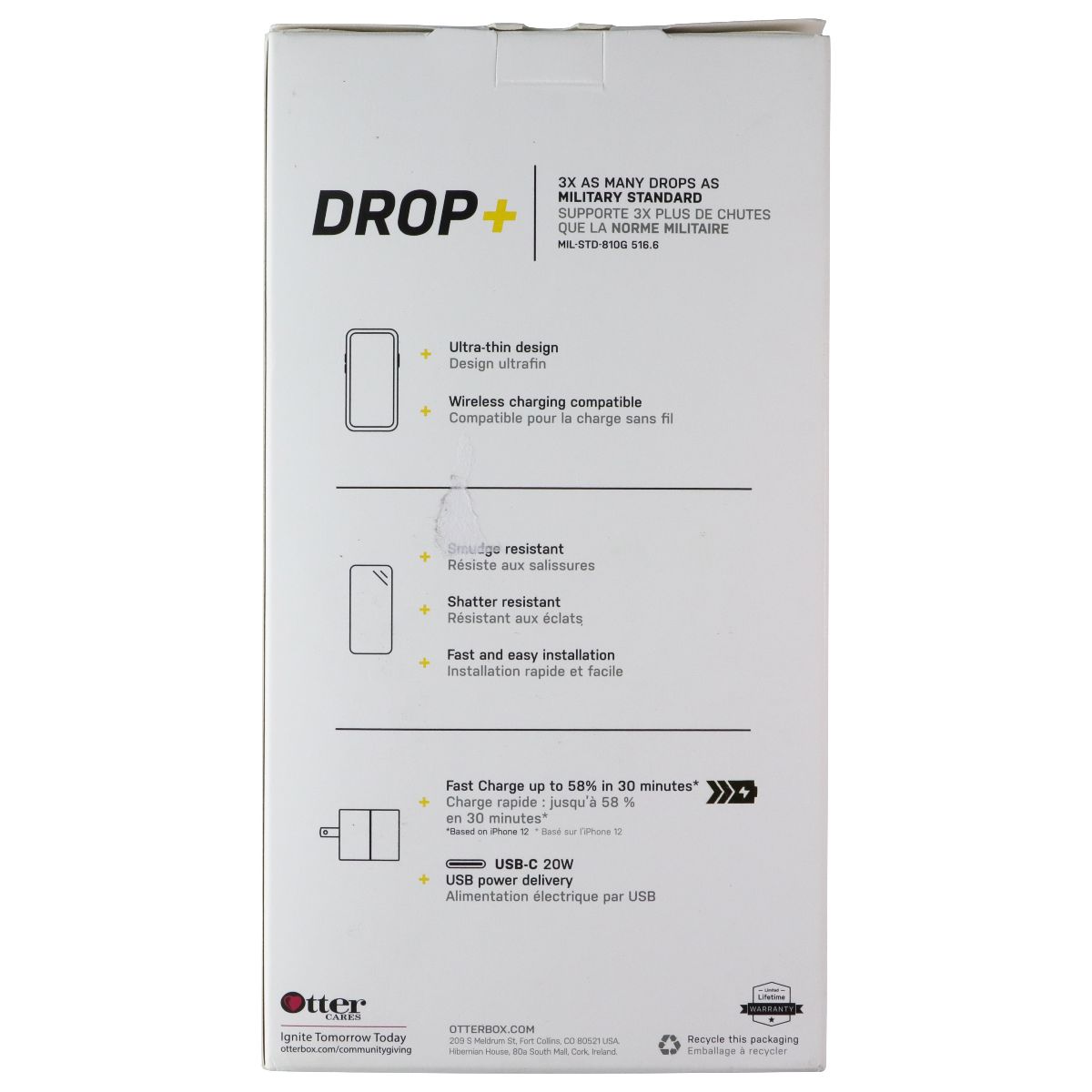 OtterBox Protection + Power Kit iPhone 12/Pro Clear Case & White/Gold Adapter - New - Image 2