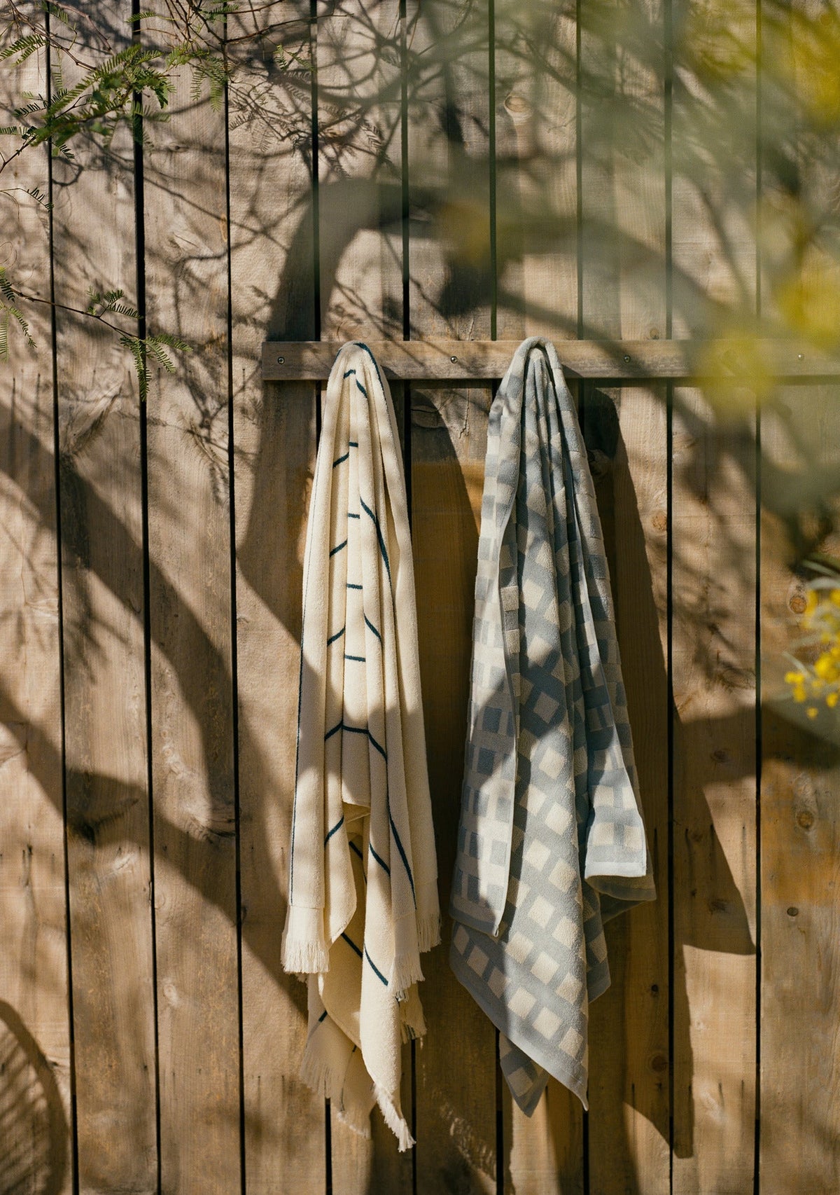 Capri Check Beach Towel - FINAL SALE (Sky with Natural) - Image 4