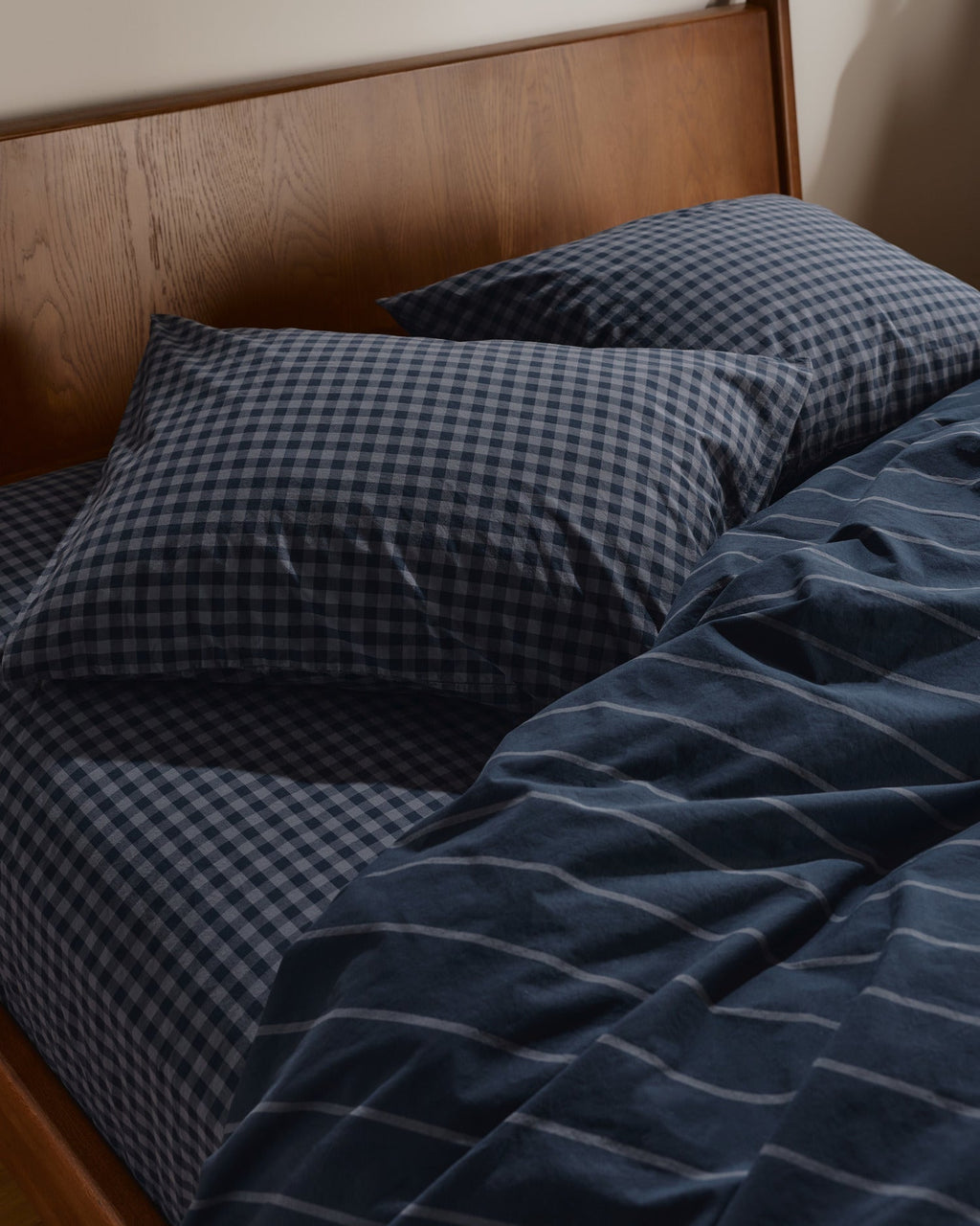 Brushed Cotton Fitted Sheet (Dusk Check) - Image 2