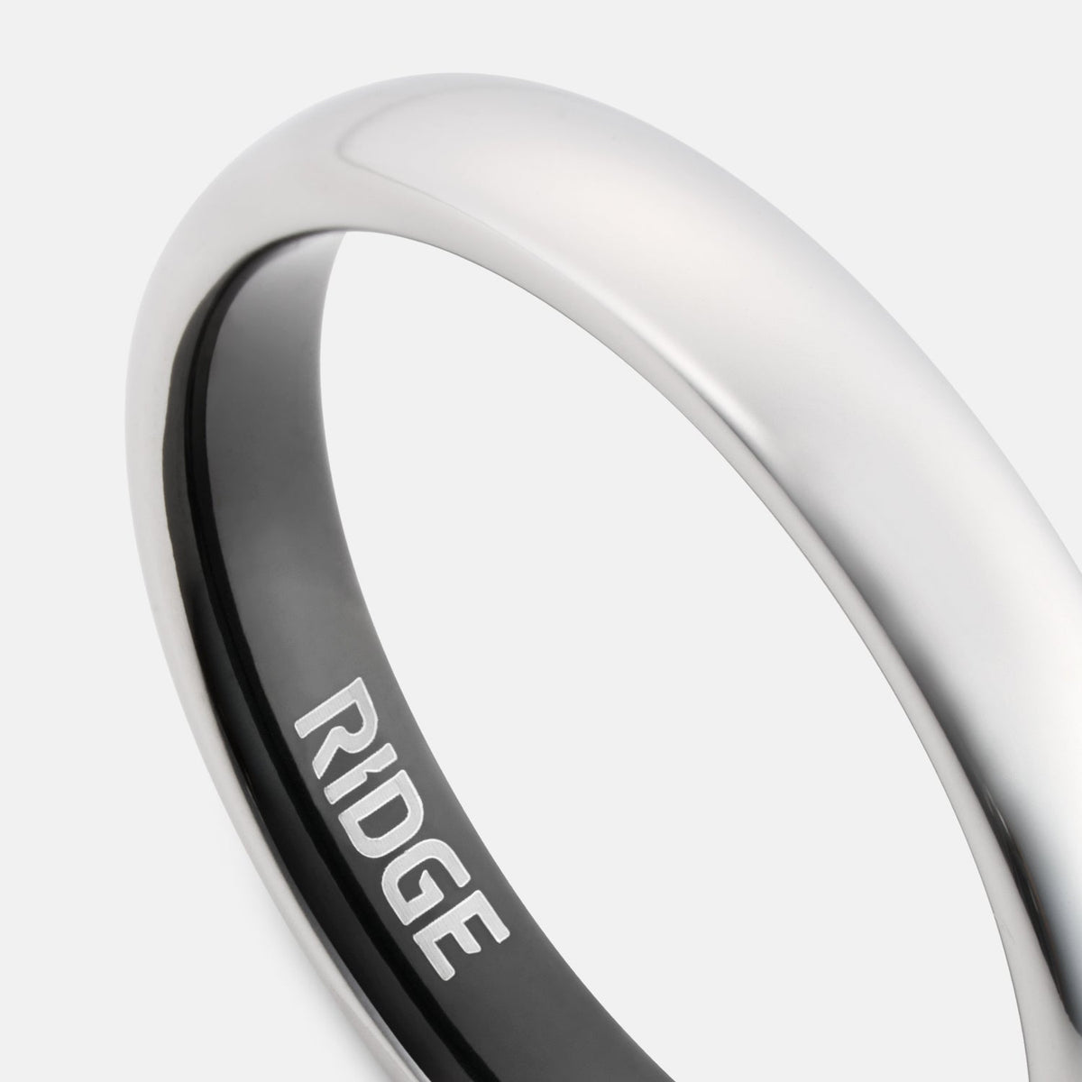 Ridge 4mm Rounded Ring Set - Platinum - Image 4