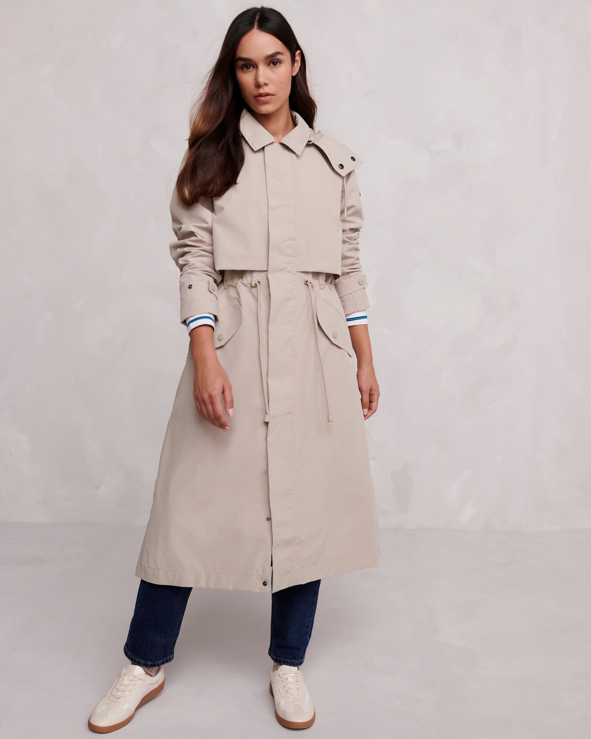 Alva Womens Waterproof Trench Coat - Taupe - Image 3