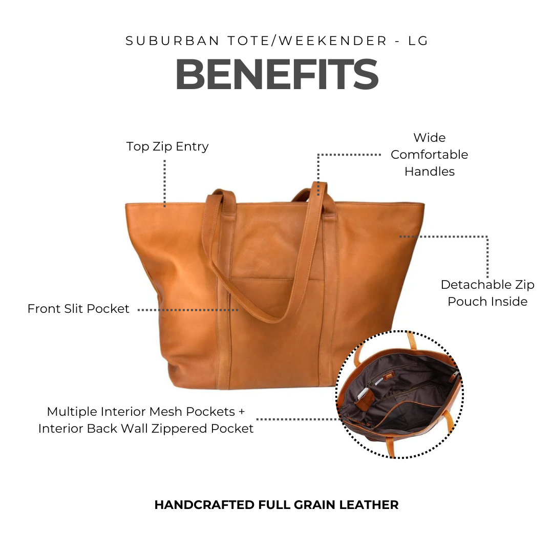 Suburban Leather Tote Bag Lg - Image 4
