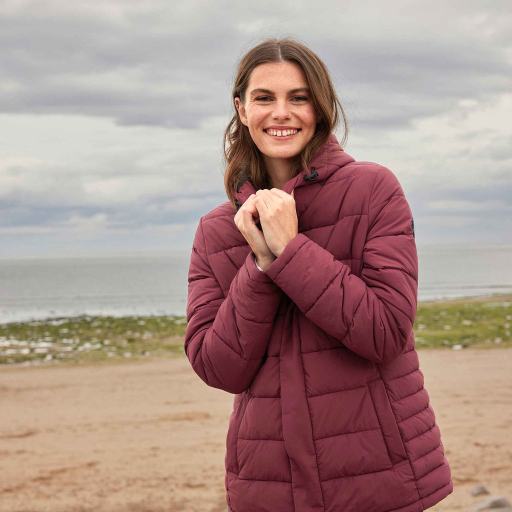 Sleight Womens Short Insulated Parka - Burgundy - Image 9