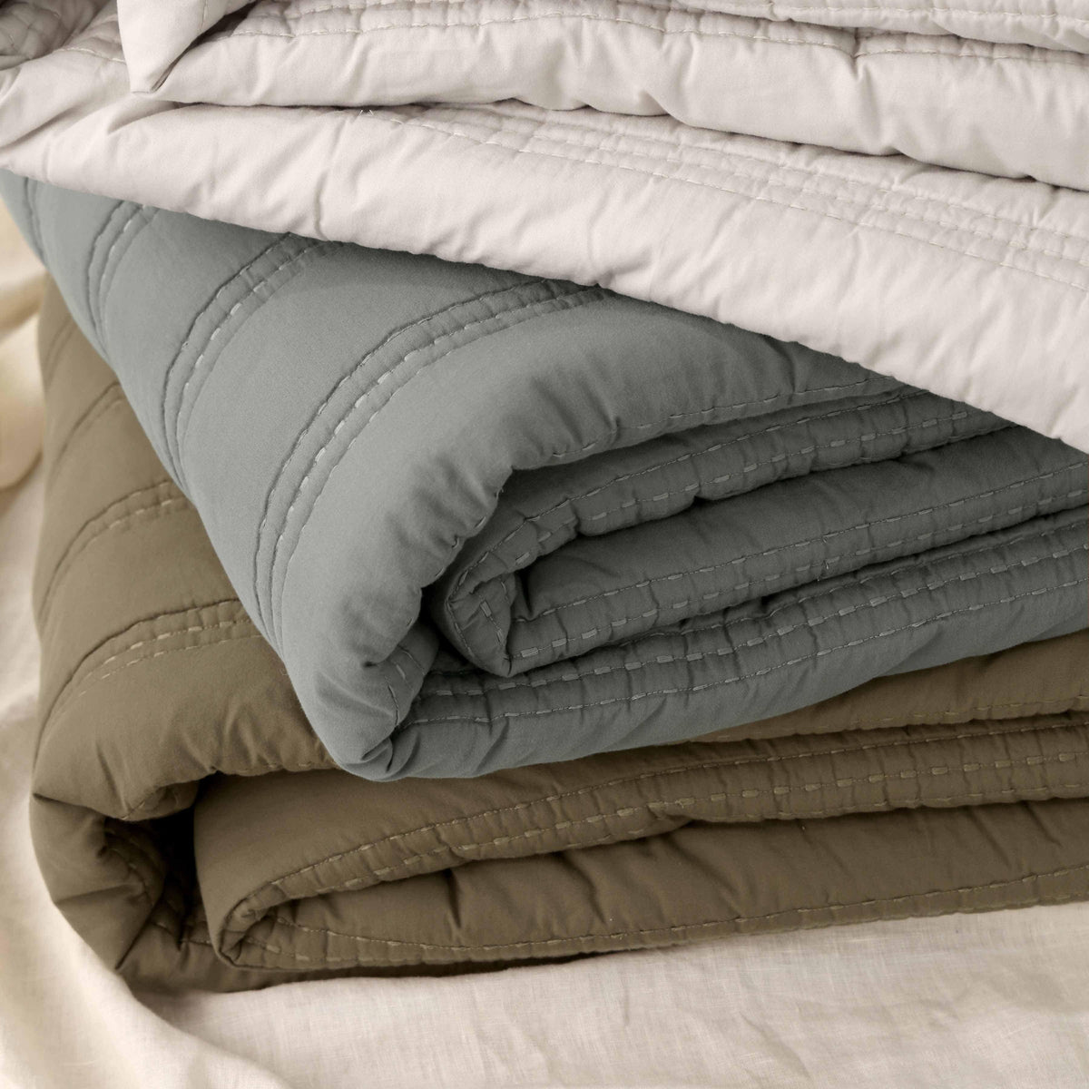 Organic Stonewashed Percale Channel Quilt - Image 7