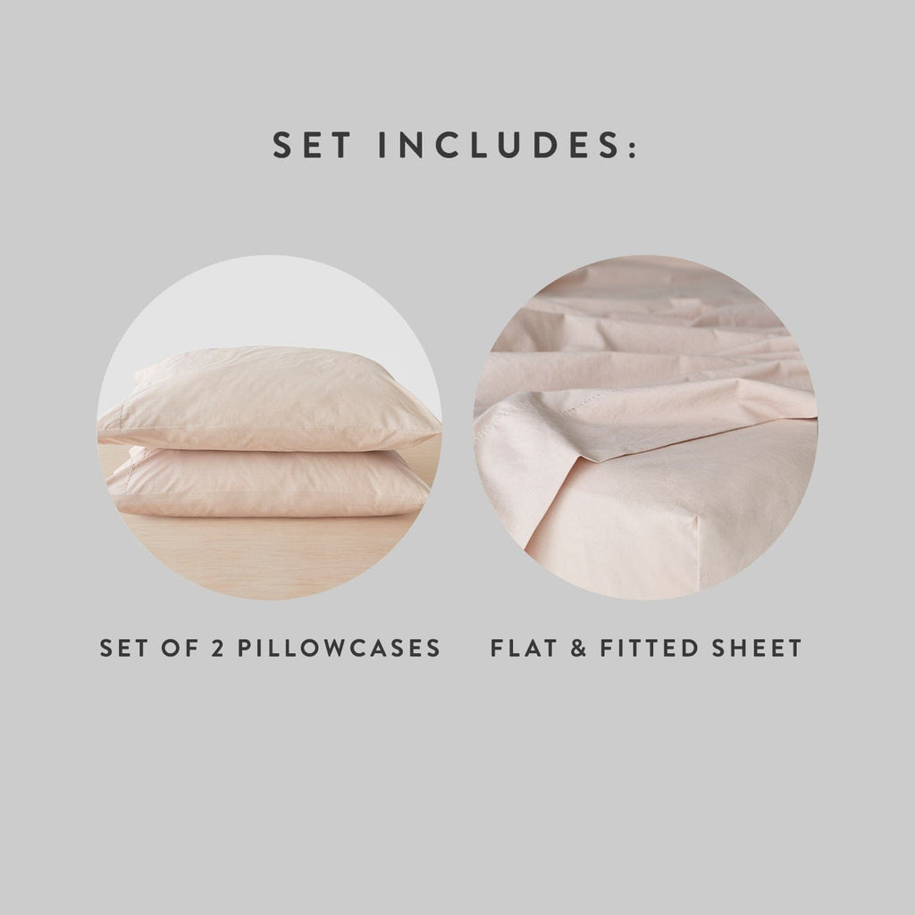 Stonewashed Organic Cotton Percale Sheet Set - Image 24