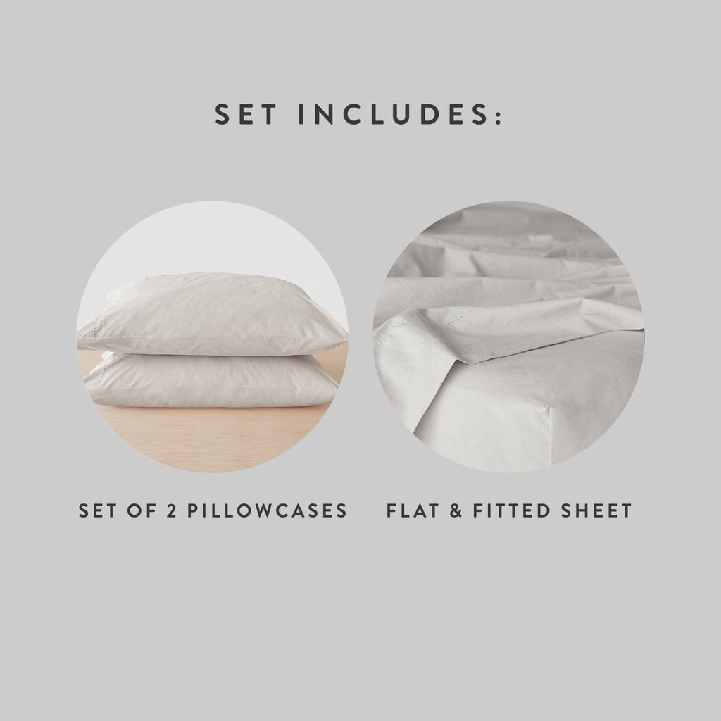 Stonewashed Organic Cotton Percale Sheet Set - Image 8