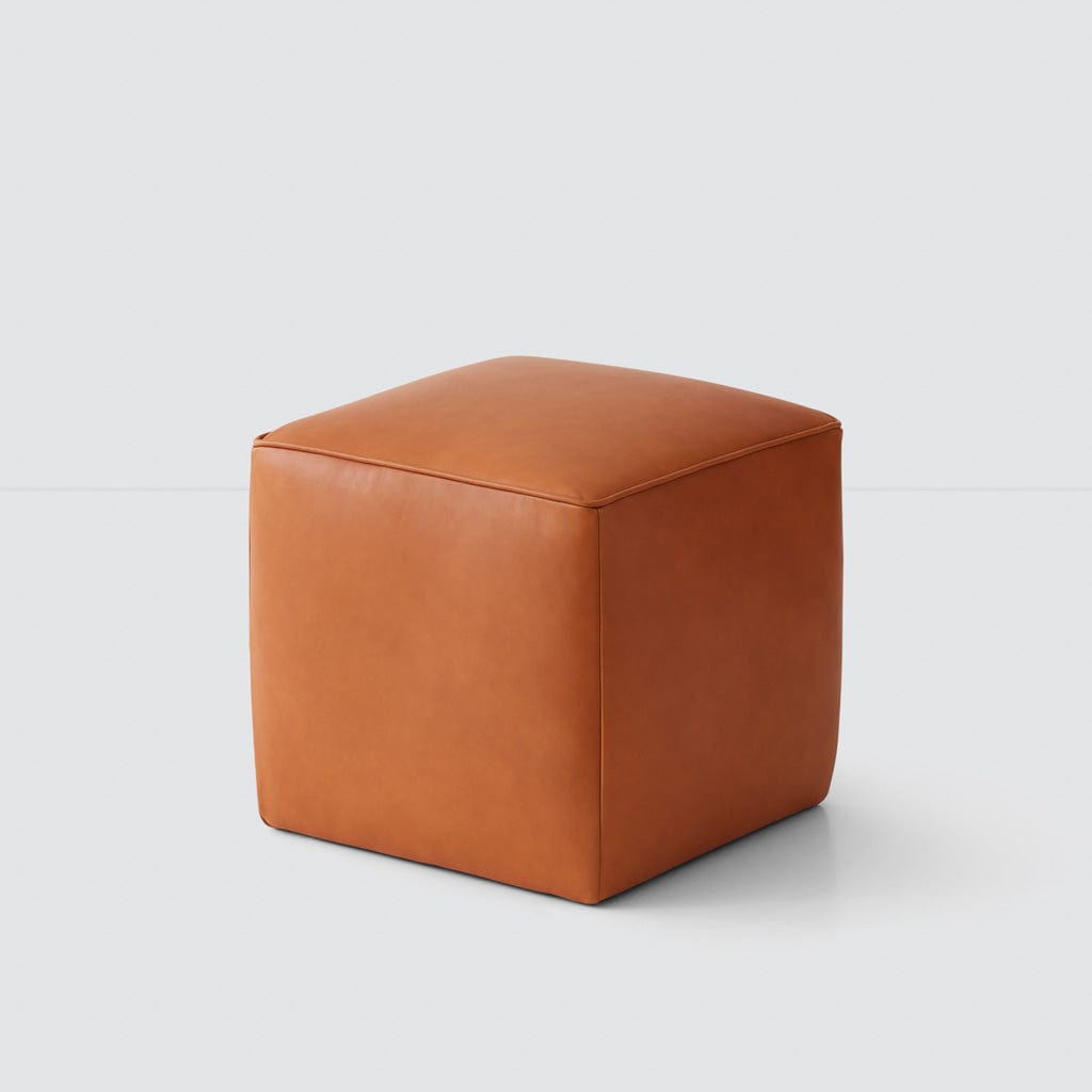 Torres Square Leather Ottoman - Small