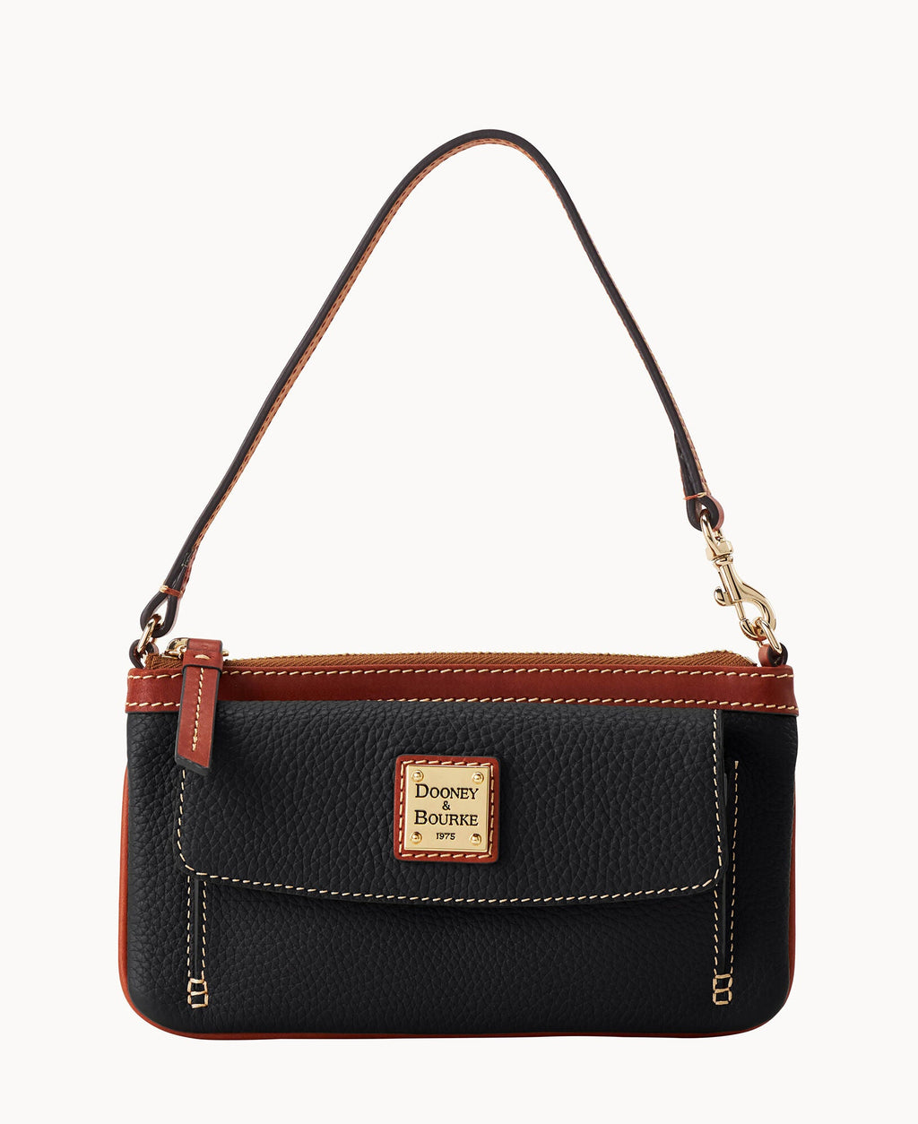 Pebble Grain Pocket Wristlet - Black