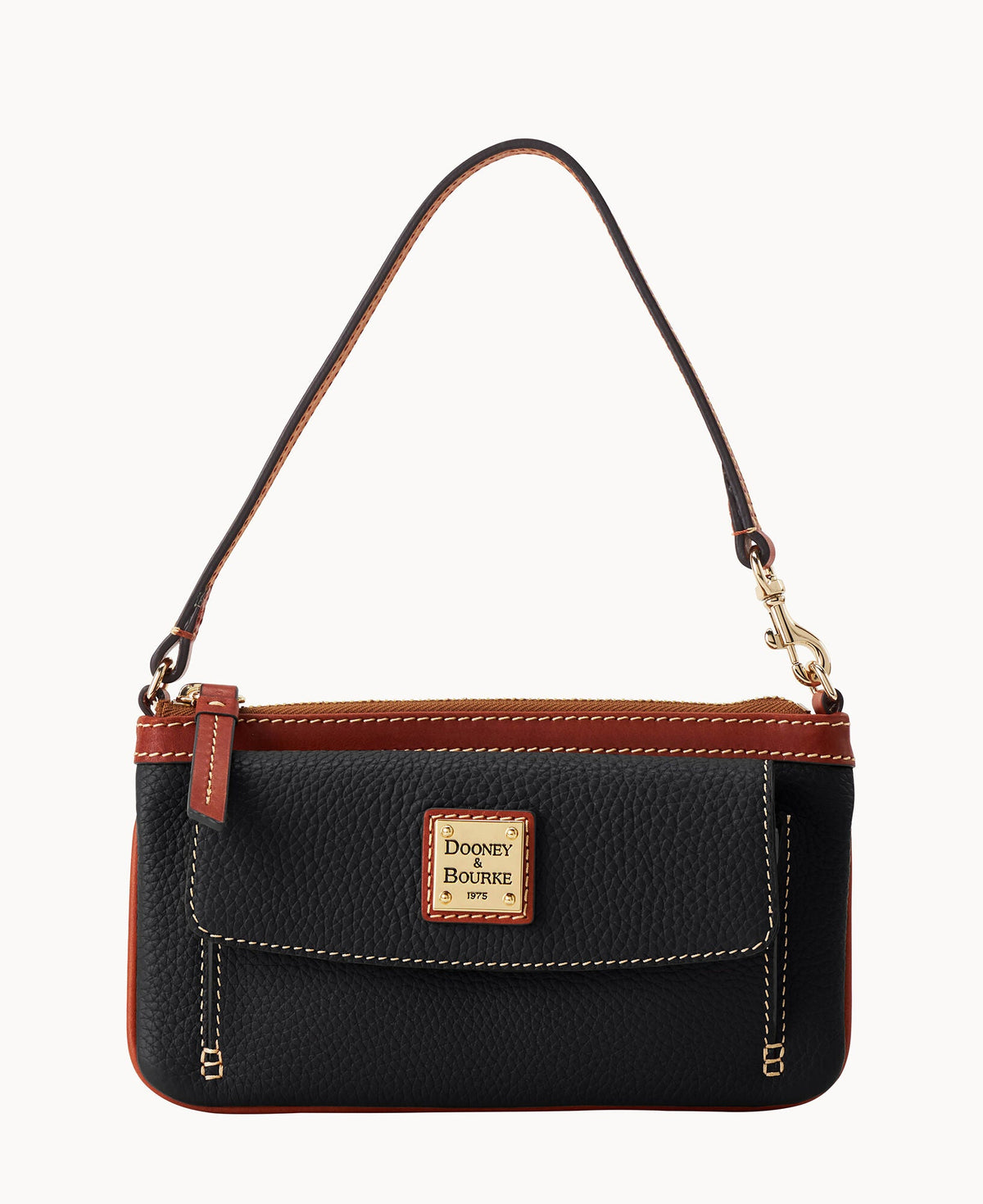 Pebble Grain Pocket Wristlet - Black