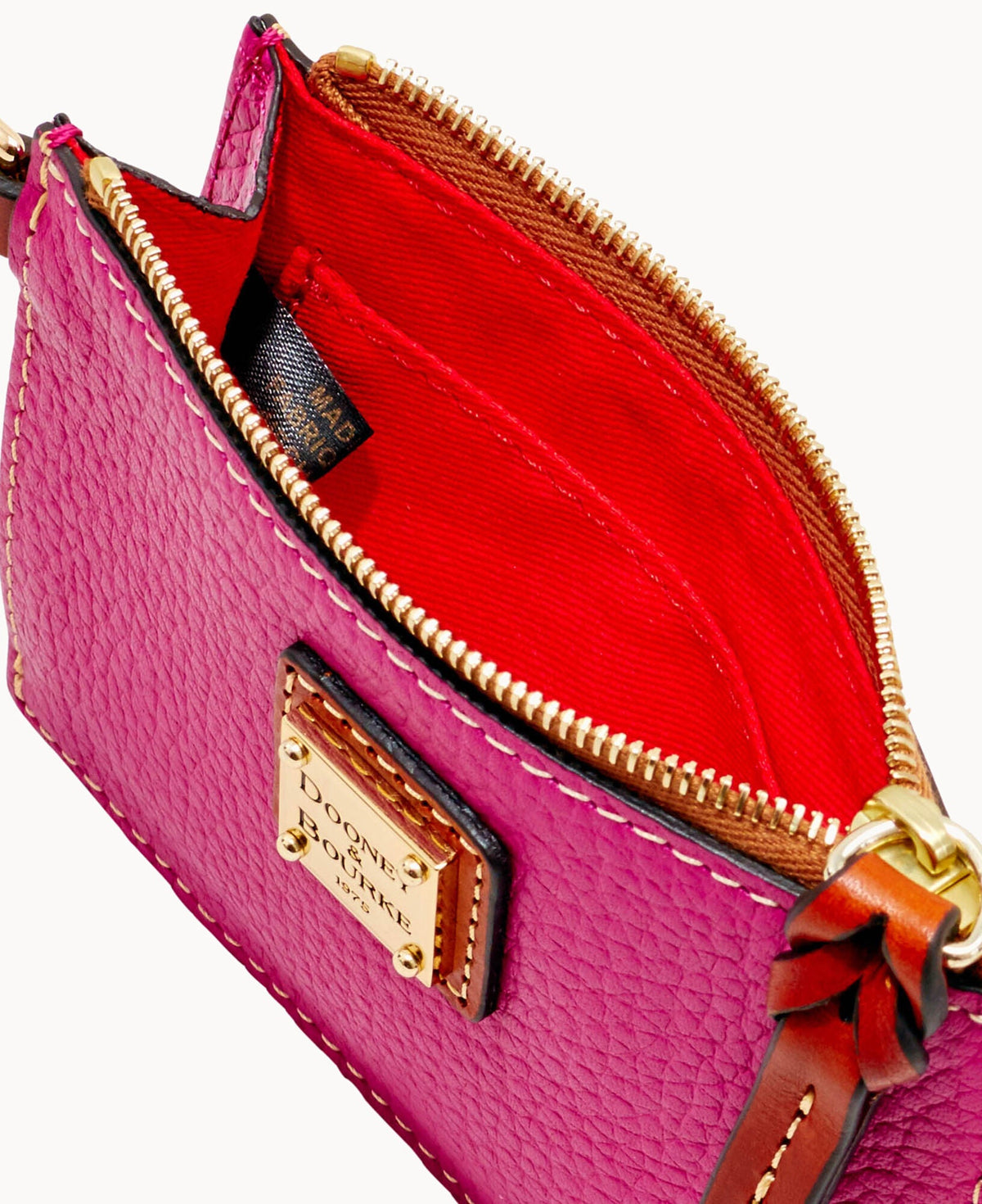 Pebble Grain Zip Top Card Case Wristlet - Image 71