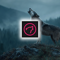 Wolf Head Logo Black/Pink