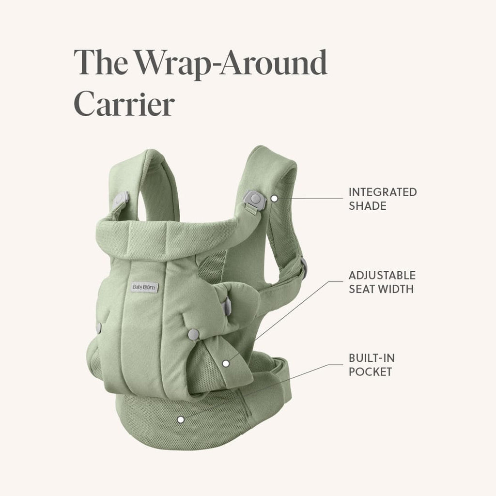 BabyBjörn Baby Carrier Hold - Woven, Light Green - Image 2