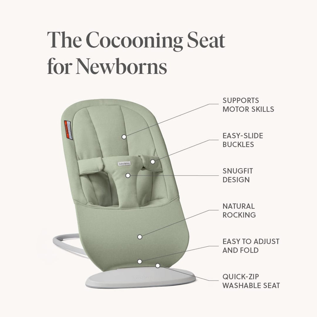 BabyBjörn Bouncer Begin - Woven, Sand Gray - Image 2