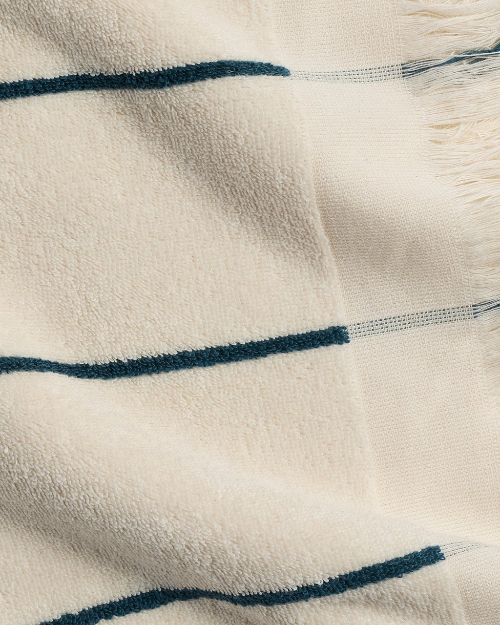 Bayside Beach Towel - FINAL SALE (Natural with Peacock) - Image 3