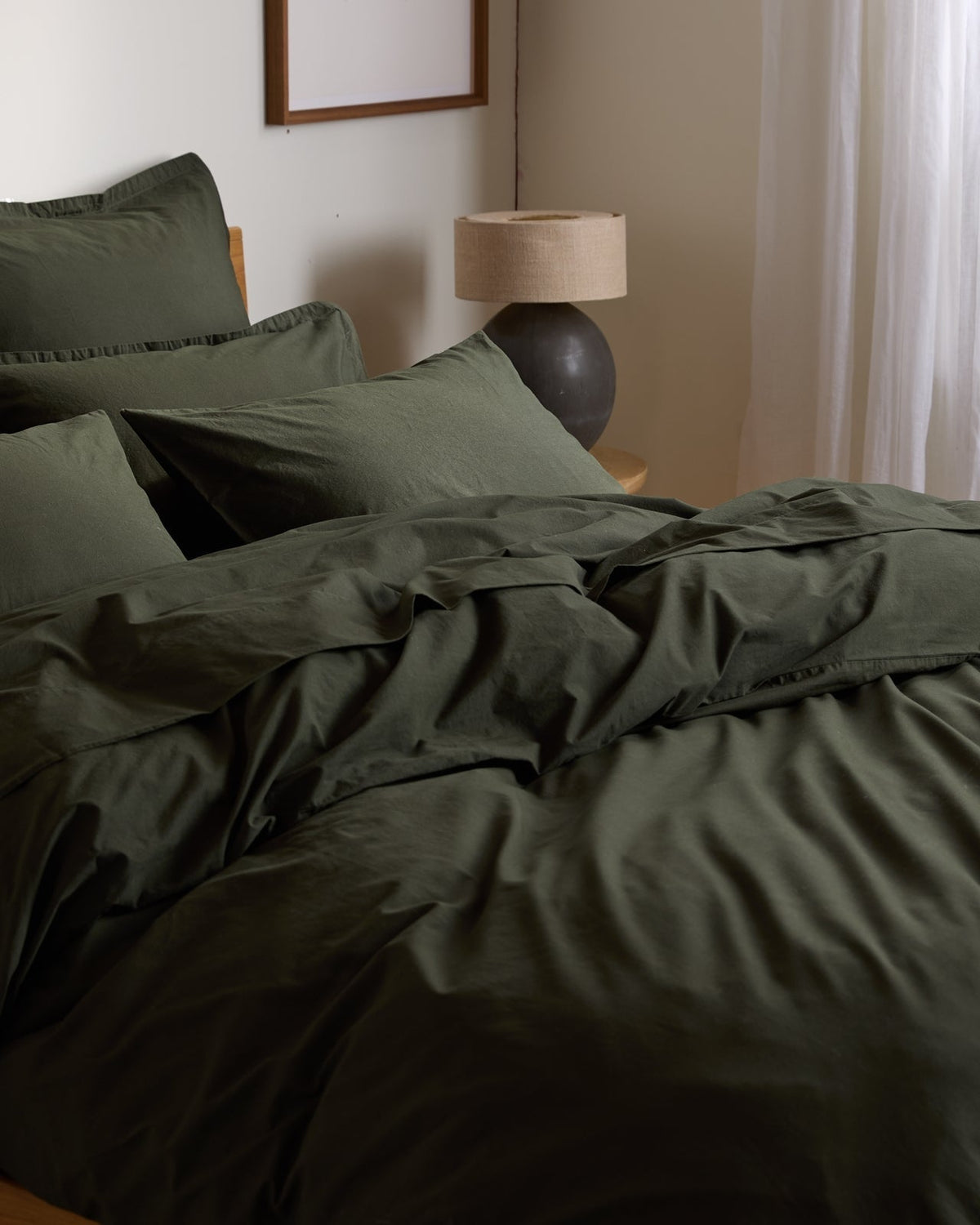 Brushed Cotton Duvet Cover (Evergreen) - Image 2