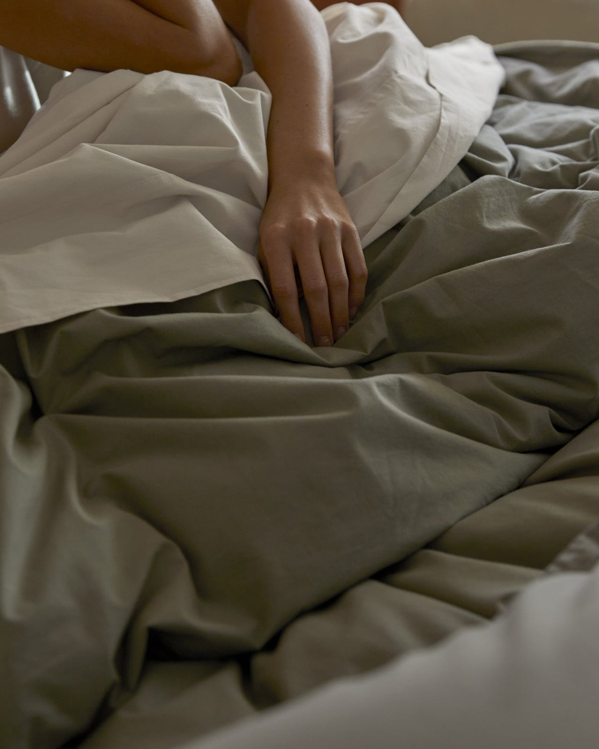 Brushed Cotton Duvet Cover (Moss) - Image 4