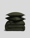 Brushed Cotton Duvet Cover Set - Evergreen F/Q