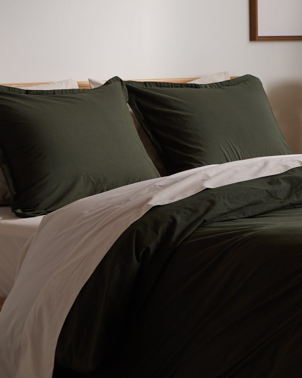 Brushed Cotton Duvet Cover Set - Evergreen TW/XL - Image 5