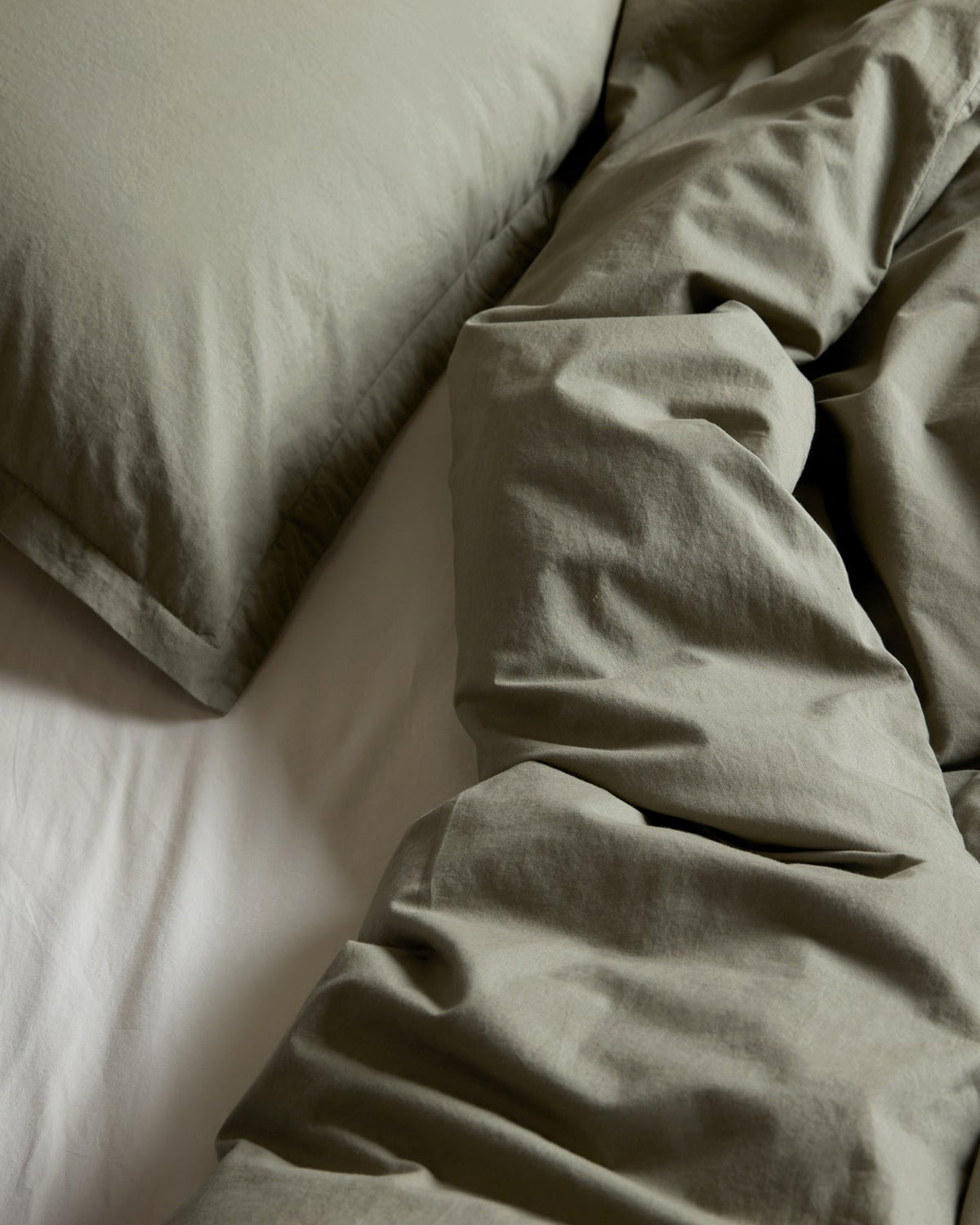 Brushed Cotton Duvet Cover Set - Moss K/CK - Image 2