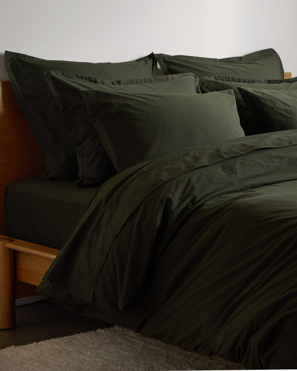 Brushed Cotton Fitted Sheet (Evergreen) - Image 2