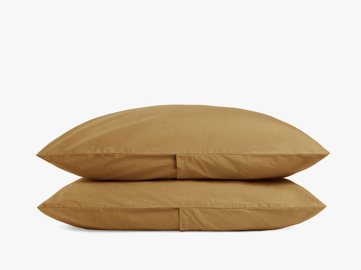 Brushed Cotton Pillowcase Set - FINAL SALE (Ochre) - Image 2