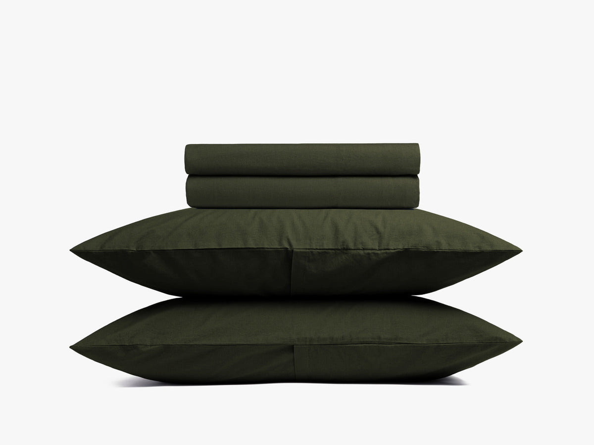 Brushed Cotton Bed Set - FINAL SALE (Evergreen)