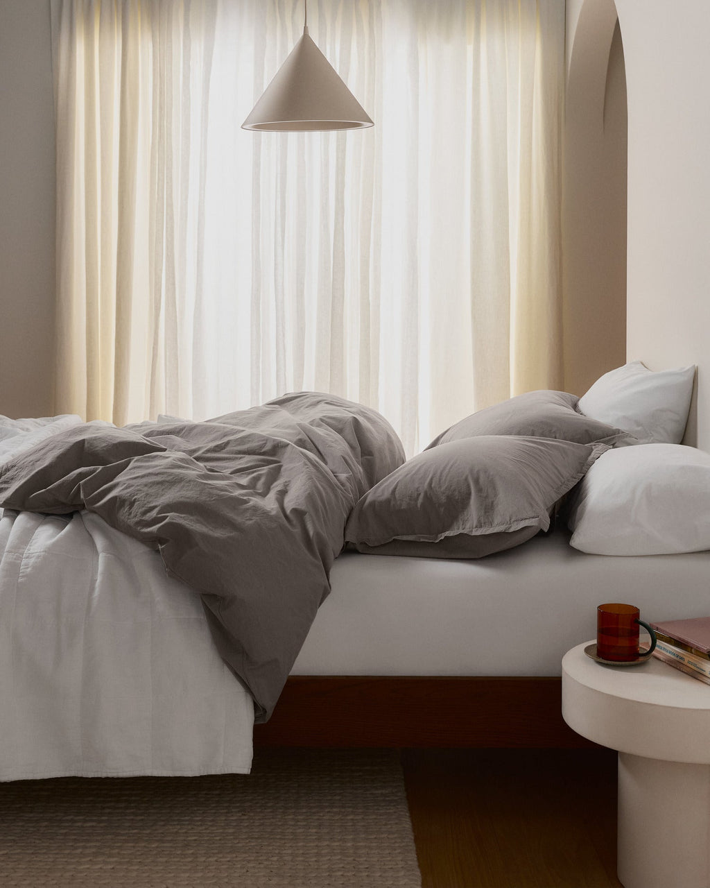 Brushed Cotton Sham Set (Pebble) - Image 4