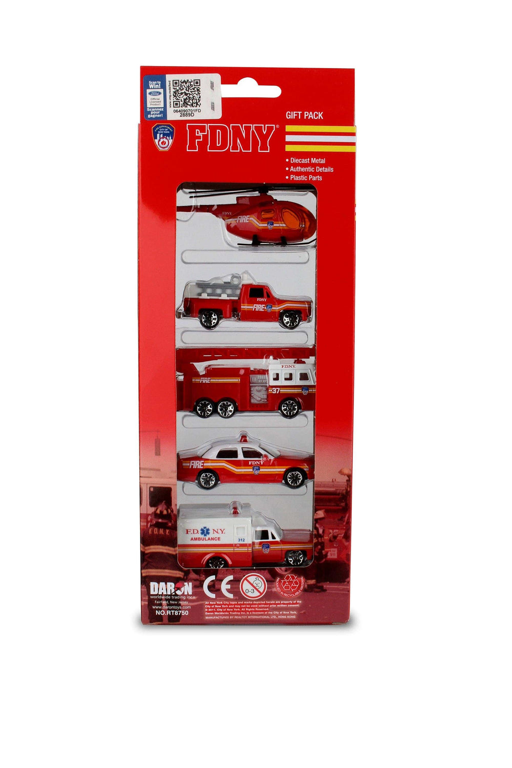 Daron Toys FDNY 5 Piece Vehicle Gift Set - Image 2