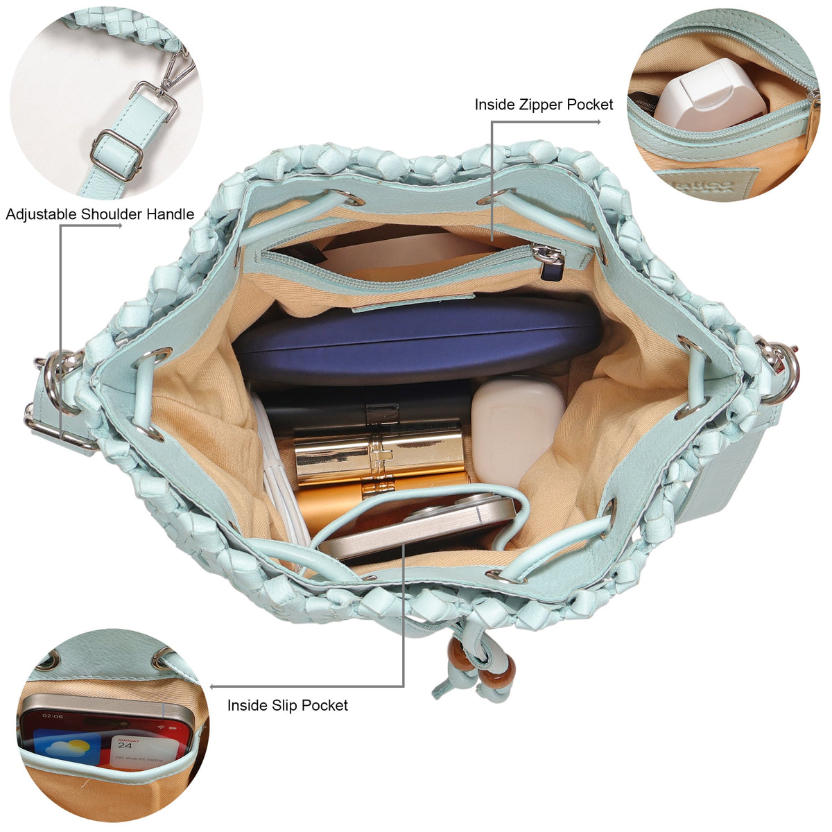 Catalina Leather Crossbody Bag - Image 12