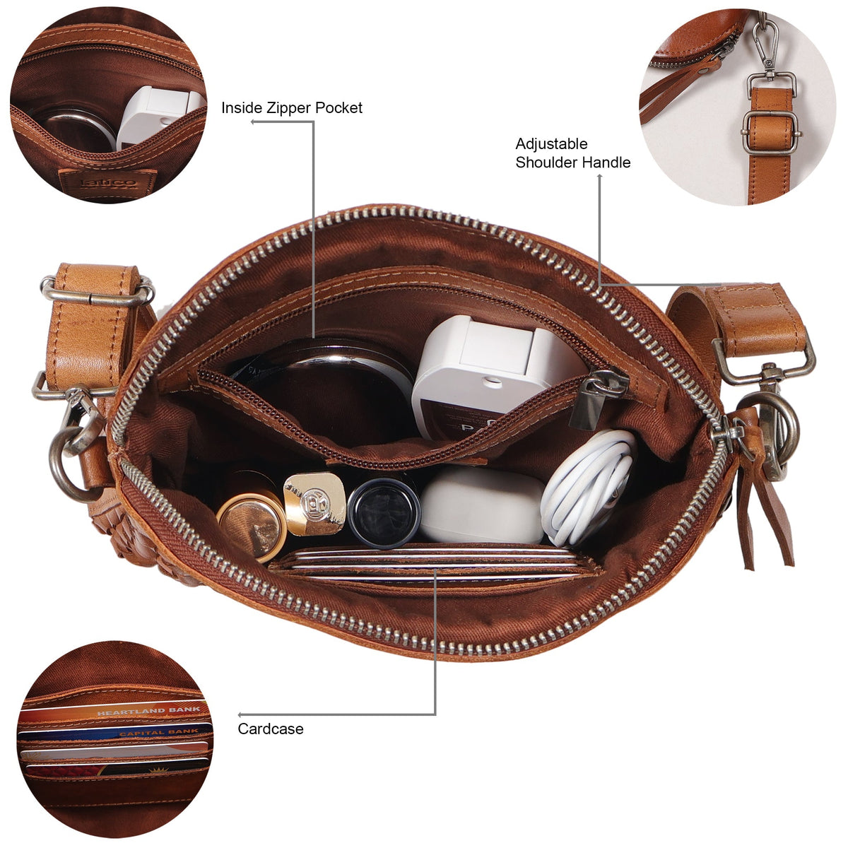 Coast Leather Crossbody Bag - Image 3