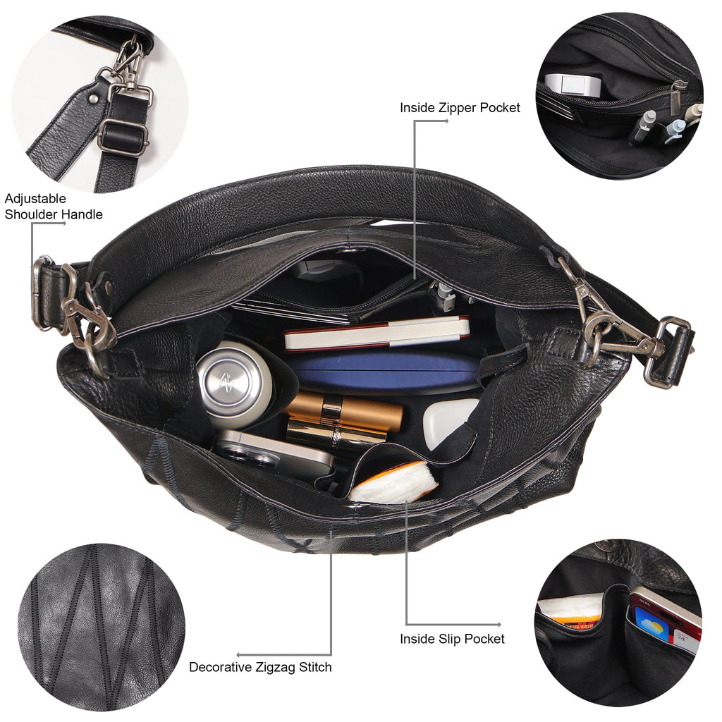 Bree Diamond Leather Shoulder Bag - Image 11