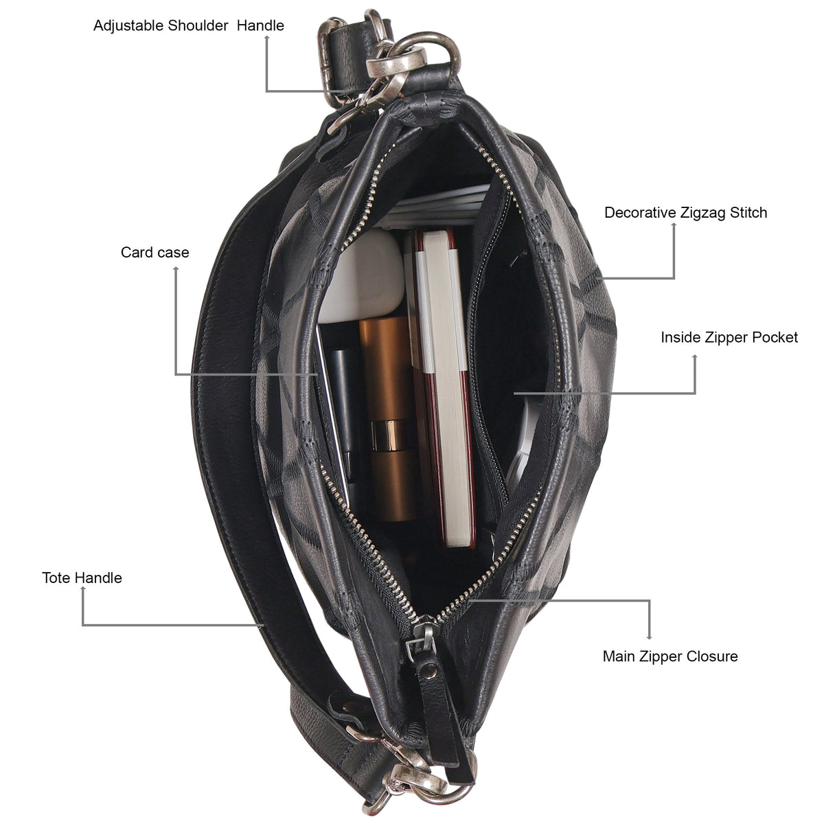 Ivy Diamond Leather Crossbody Bag - Image 15